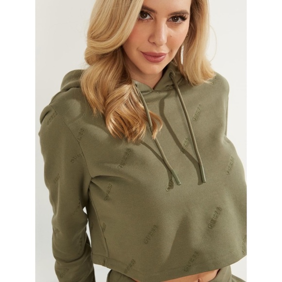 New GUESS Astra Crop Hoodie SZ XS - Picture 4 of 6